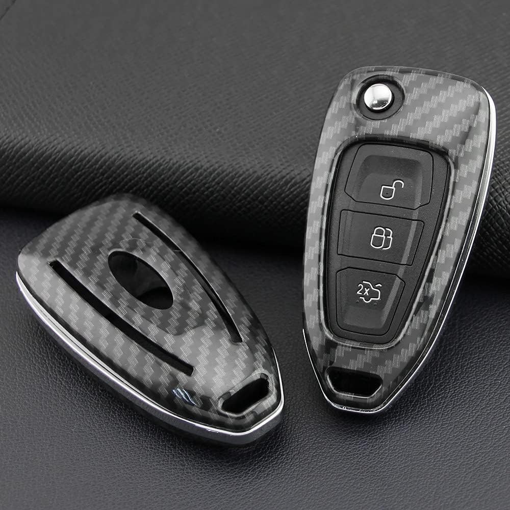 Ford and mazda key cover - Carbon Fibre | Focus, BT-50, Fiesta, Ranger, Mondeo flip key case keychain