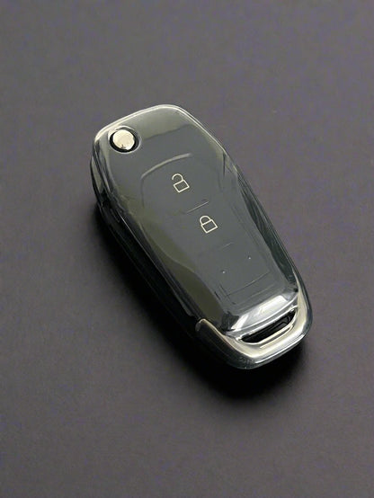 Ford Key Cover - Transparent | 2 or 3 button Flip key for Ranger, Focus, Everest, Fiesta, Mondeo | Ford Accessories