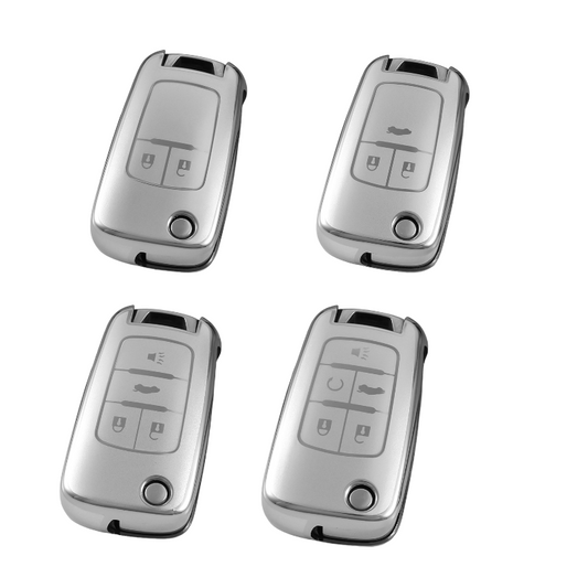 Holden Key Cover (2, 3, 4 or 5 button) Flip key | Silver Design |Trailblazer, Colorado, Commodore, Barina, Cruze |key fob cover accessory