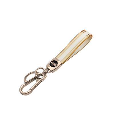 Universal Metal Car Keychain with Gold Trim TPU Lanyard