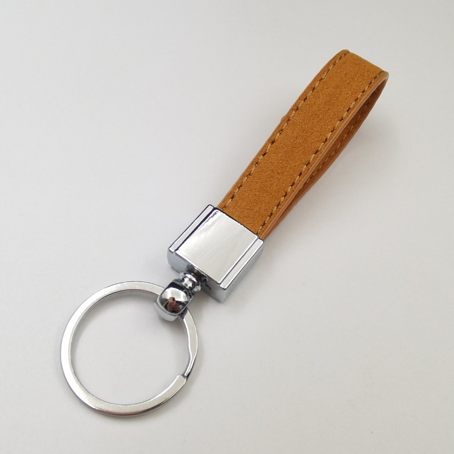 Universal Gunmetal Car Keychain with Suede Lanyard