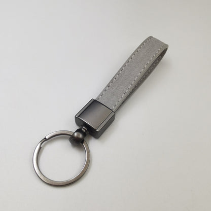 Universal Gunmetal Car Keychain with Suede Lanyard