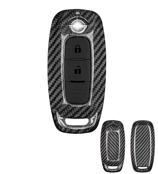 Nissan Key Cover - Carbon Fibre Design | 2, 3 or 4 button | Qashqai, X-Trail, Navara, Patrol key fob cover | Nissan Accessories