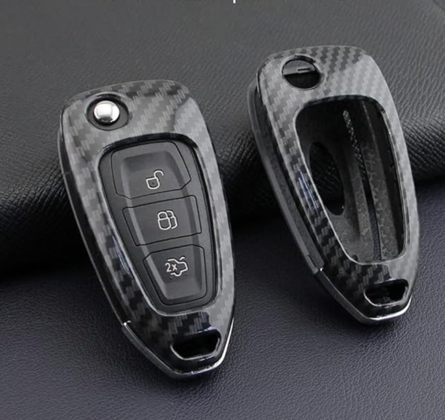 Ford and mazda key cover - Carbon Fibre | Focus, BT-50, Fiesta, Ranger, Mondeo flip key case keychain