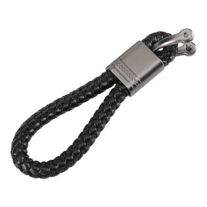 Universal Metal Car Keychain - Short Woven Rope