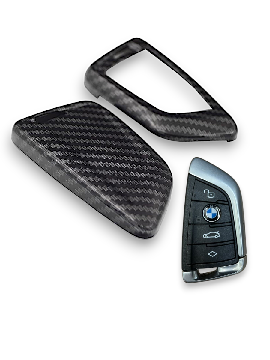 BMW key cover - carbon fibre pattern | key fob case for X1, X2, X3, X5, 2 series, 3 series, 5 series etc