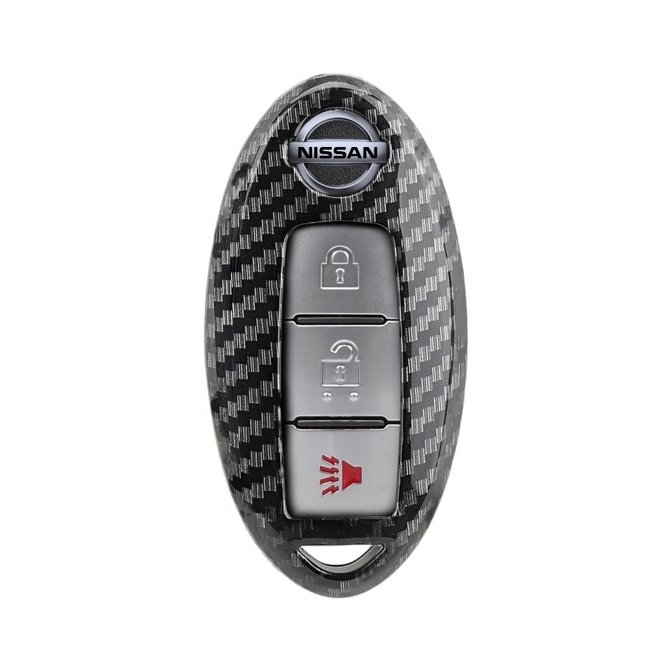 Nissan Car Key Cover - Carbon Fibre Design | Navara, 350z, Qashqai, X-Trail key fob cover | Nissan Accessories