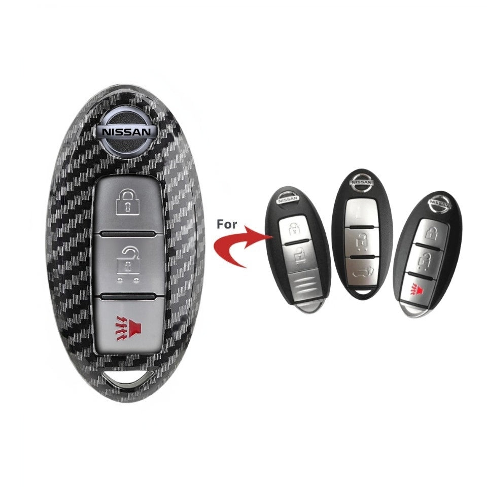 Nissan Car Key Cover - Carbon Fibre Design | Navara, 350z, Qashqai, X-Trail key fob cover | Nissan Accessories