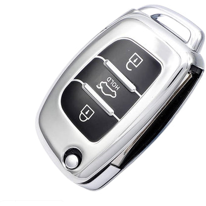 Hyundai key cover silver | i20, accent, i40, iX35, Santa Fe, Tucson key fob cover | Hyundai Accessories - Keysleeves